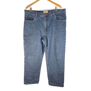 LL Bean Classic Fit Mens Fleece Lined Jeans Blue Denim Pants 40x29